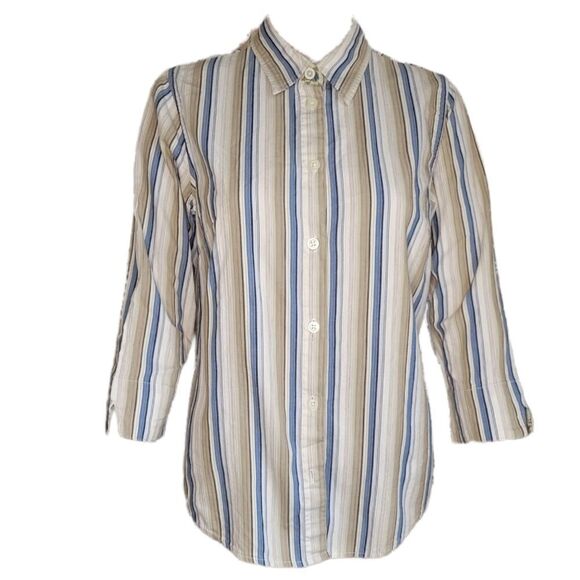 Vintage Lemon Grass studio button down striped cotton casual shirt. - Picture 1 of 9